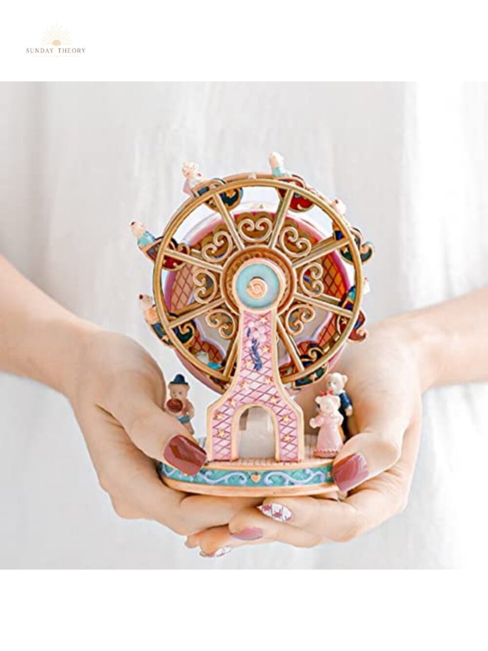 Resin Music Box Ferris Wheel Ornament Gift for Her Home Décor